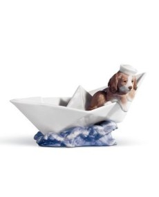 "Lladro 01006642 Papierschiffchen mit Hundekapitän - TicTacArea.com"