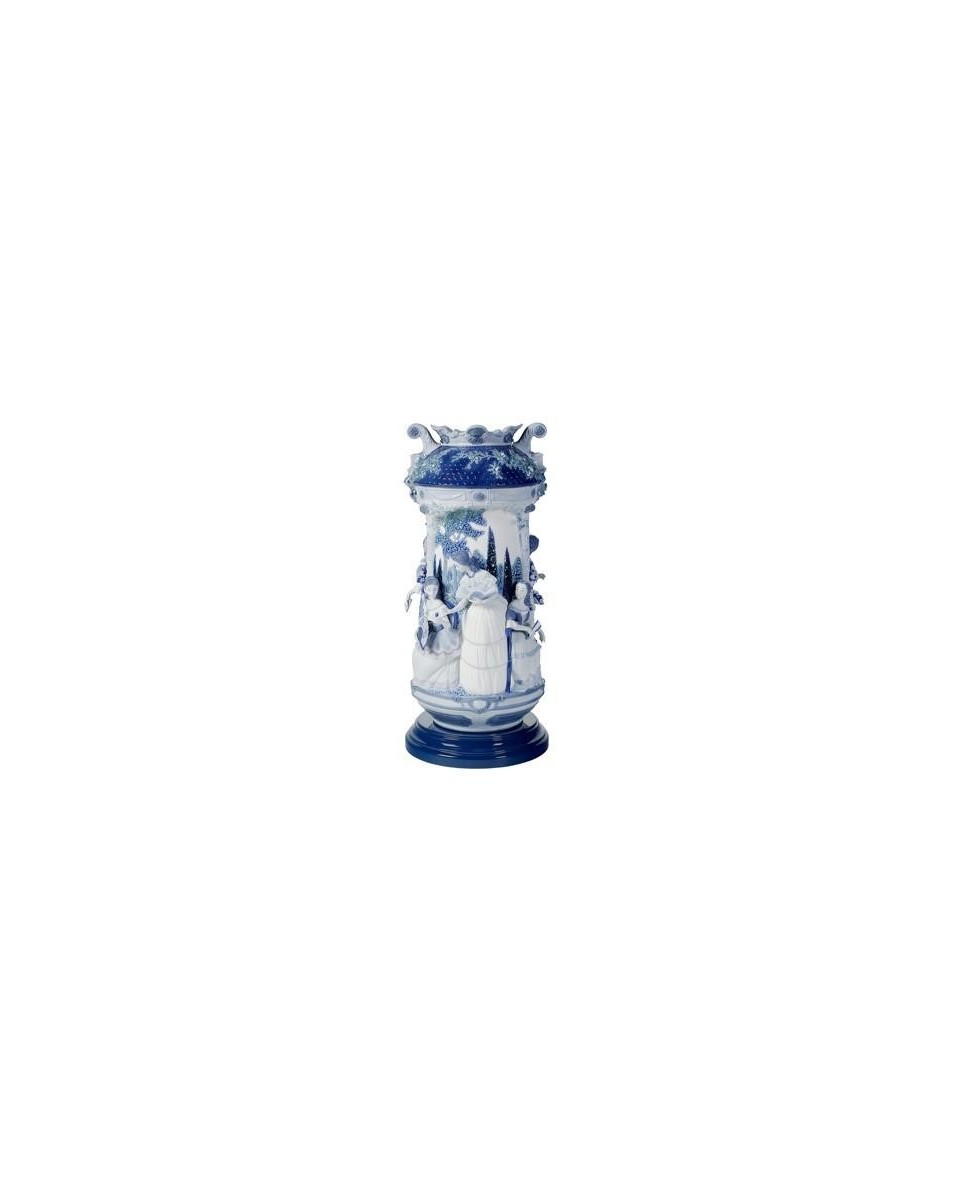 Lladro Ladies in the Garden Vase - Blue