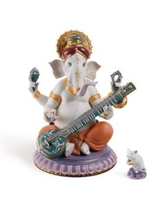 Lladro Veena Ganesha Figurine - Limited Edition