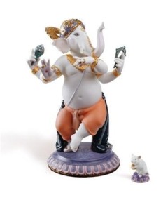 Lladro Dancing Ganesha Figurine - Limited Edition