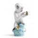 Lladro Curiosity Monkey: Ape on Turquoise Rock