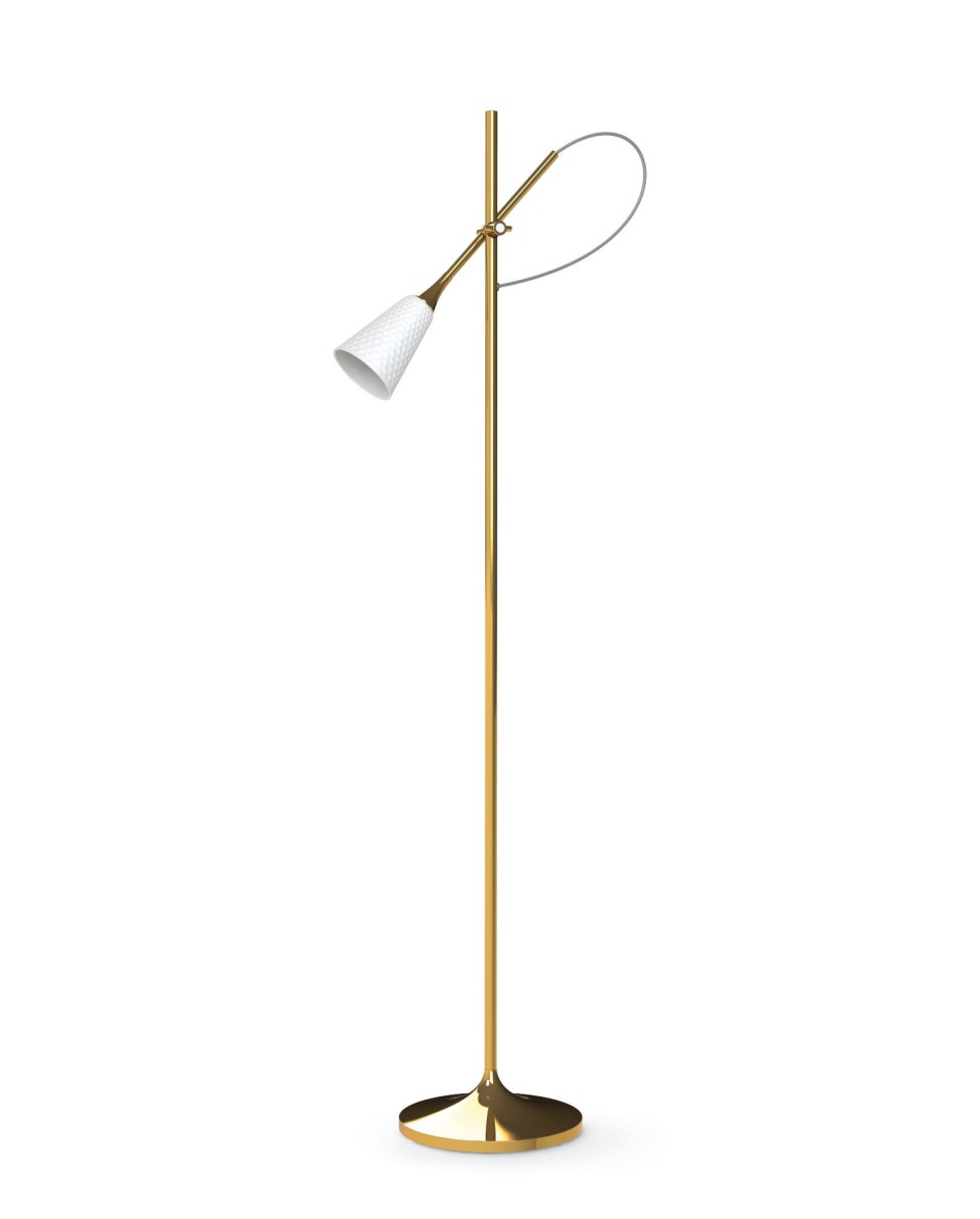 Jamz Floor Reading Lamp (Gold) & Lladró Porcelain 01024011