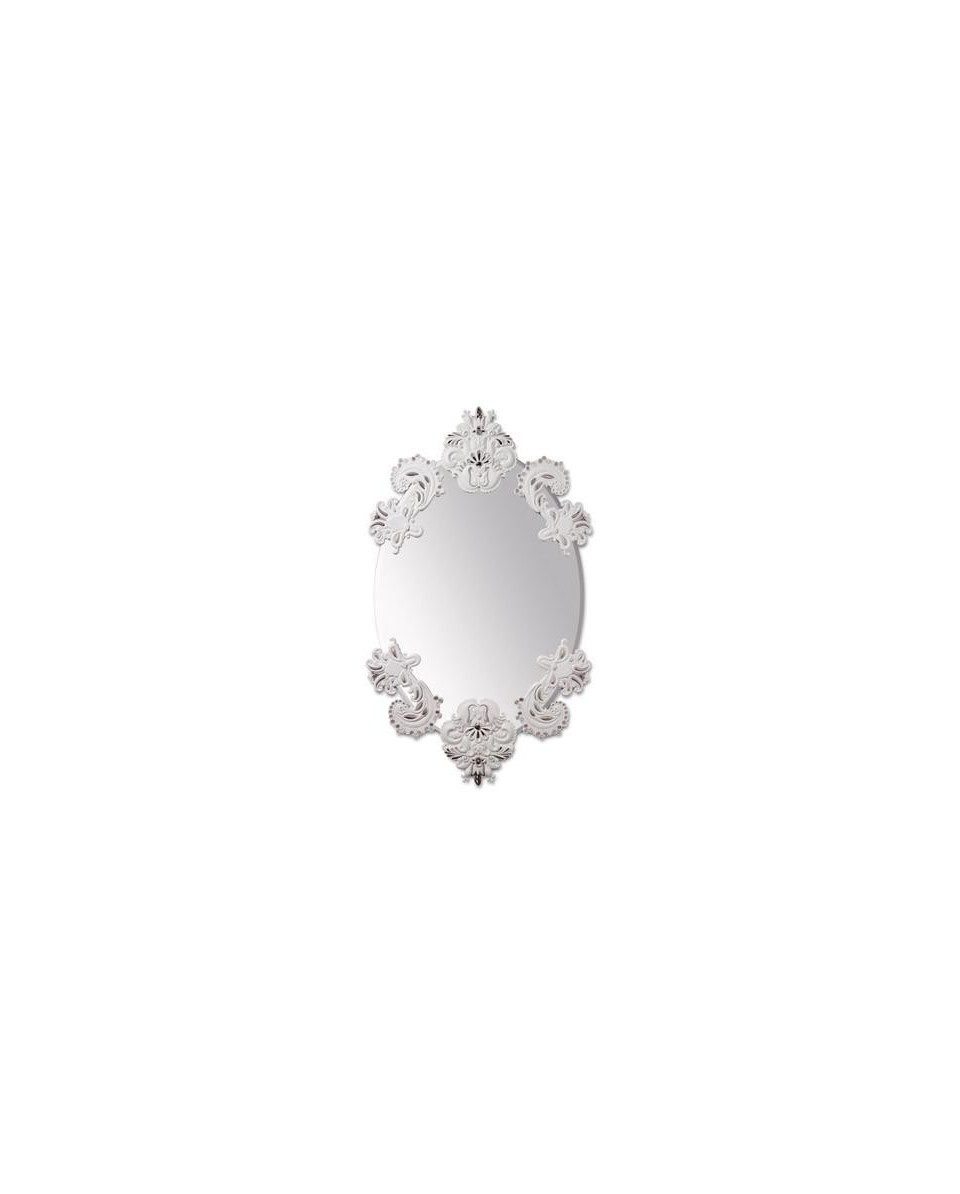 Lladro Oval Mirror - White/Silver Finish