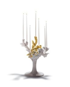 Lladro Naturofantastic Multi Candleholder Gold