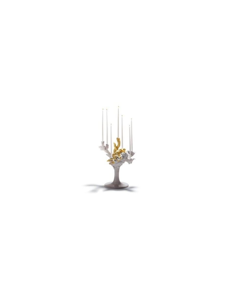 Lladro Naturofantastic Multi Candleholder Gold