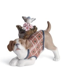 Lladro Saison Fleurie Chien - TicTacArea.com