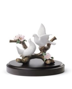 "Lladro 01008422 Tauben auf Kirschbaum: Exquisite Porzellanfigur"