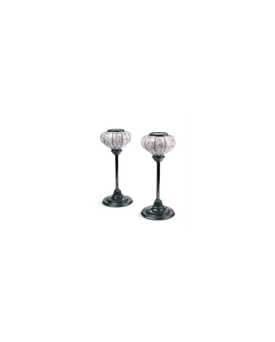 Lladro Japanese Lampstands: Elegant Pair