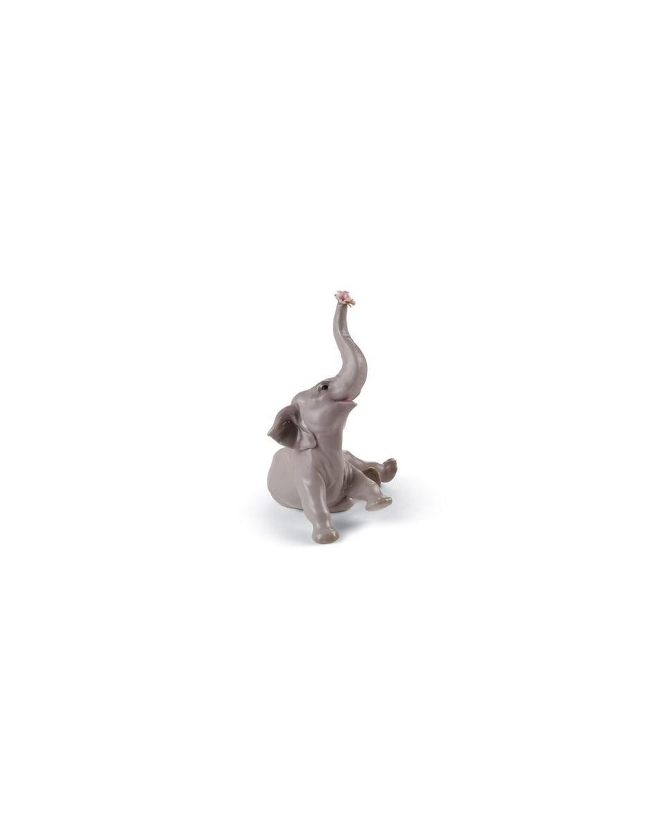 Lladro 01008491 Bebe Elephant Avec Fleur Rose - TicTacArea