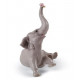 Lladro Baby Elephant: Adorable Pink Flower Figurine