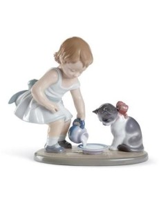 Lladro Kitty's Breakfast Time Figurine - TicTacArea