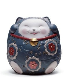 Lladro 01008529 Figurine MANEKI NEKO II BLUE - TicTacArea