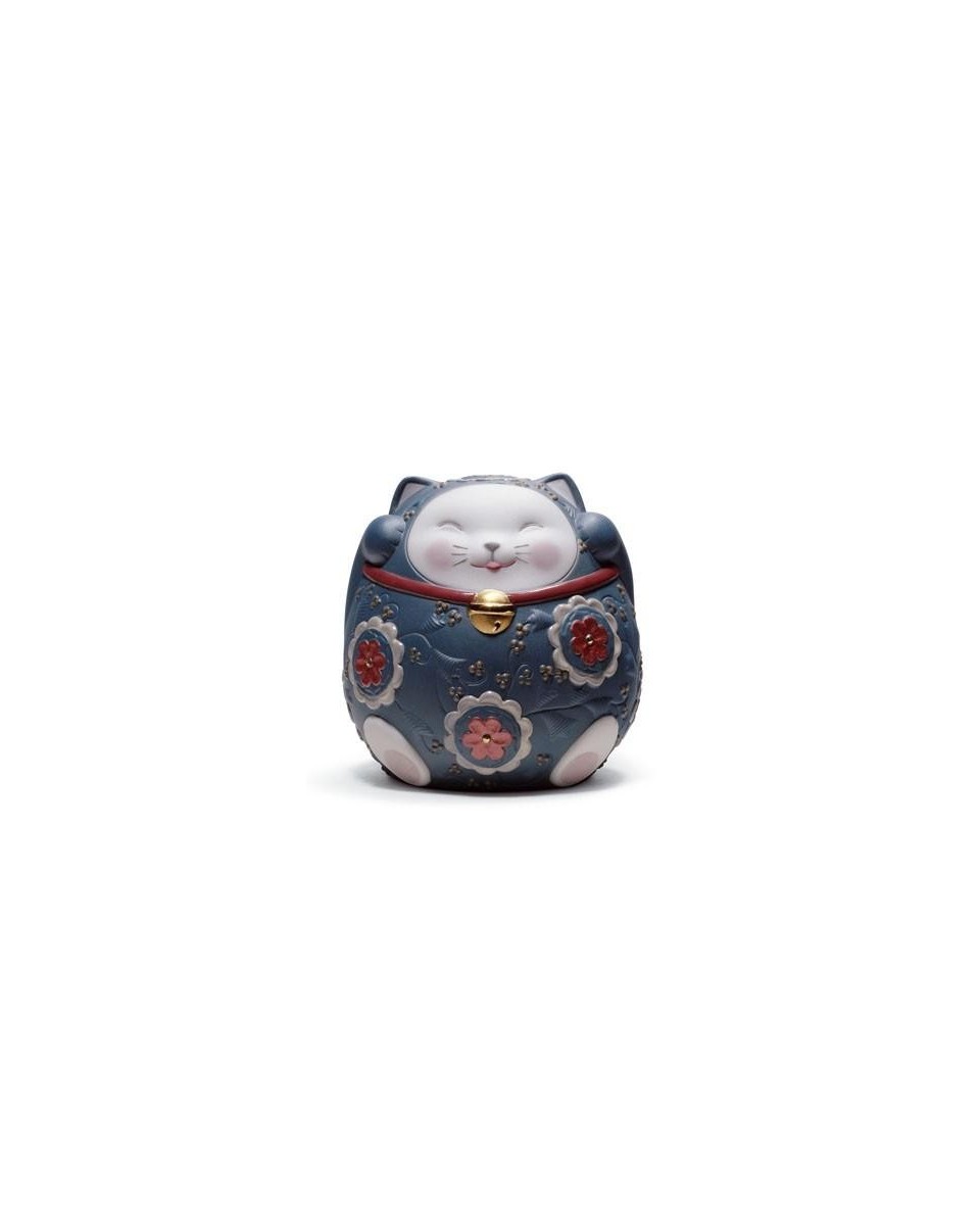 Lladro 01008529 Figurine MANEKI NEKO II BLUE - TicTacArea