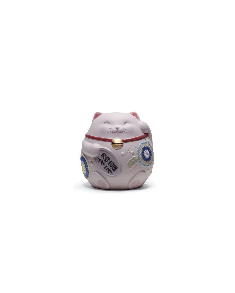 Lladro Maneki Neko III Pink Figurine - TicTacArea.com