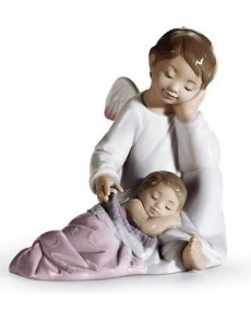 Lladro 01008549 Figurine: My Guardian Angel Pink