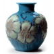 Lladro Poppy Flowers Vase Blue Figurine - TicTacArea.com