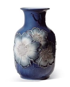 Jarrón alto Amapolas Azul - Lladro 01008649