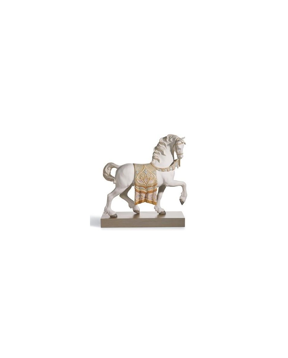 Lladro 01012497 A REGAL STEED: Elegância em porcelana