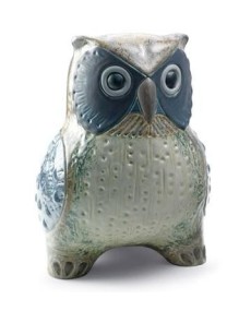 Lladro Large Owl Grey Figurine - TicTacArea