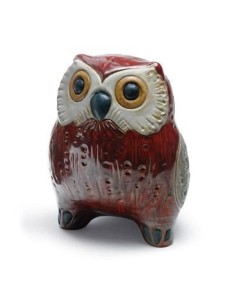 Lladro Small Owl Red: A Delicate Ceramic Treasure