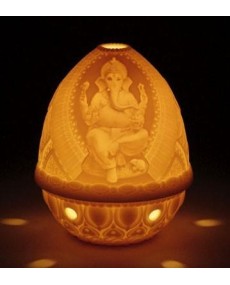 Lladro 01017318 Figurine: Lithophane Votive Light Lord Ganesha