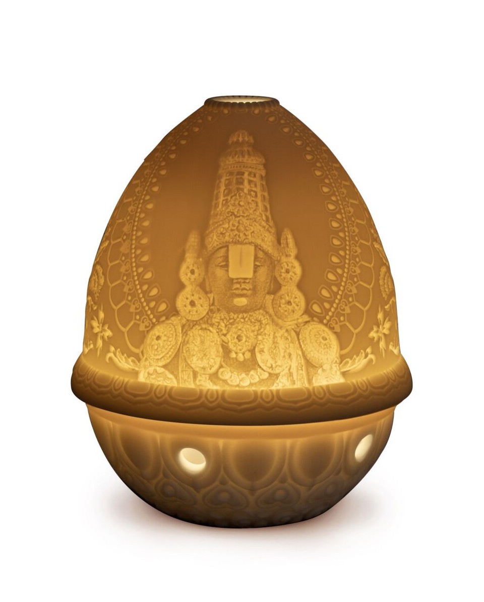 Lladro Lithophane Votive Light - Lord Balaji Lladro Porcelain