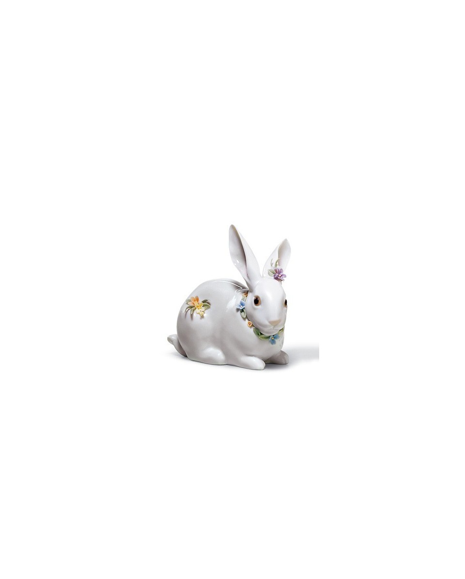 figurines Lladro 01006098 - Attentive Bunny with Flowers